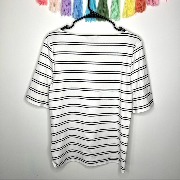 Lauren Ralph Lauren Boatneck Short Sleeve Stripe Cotton T-Shirt Size Extra Large - Picture 10 of 15